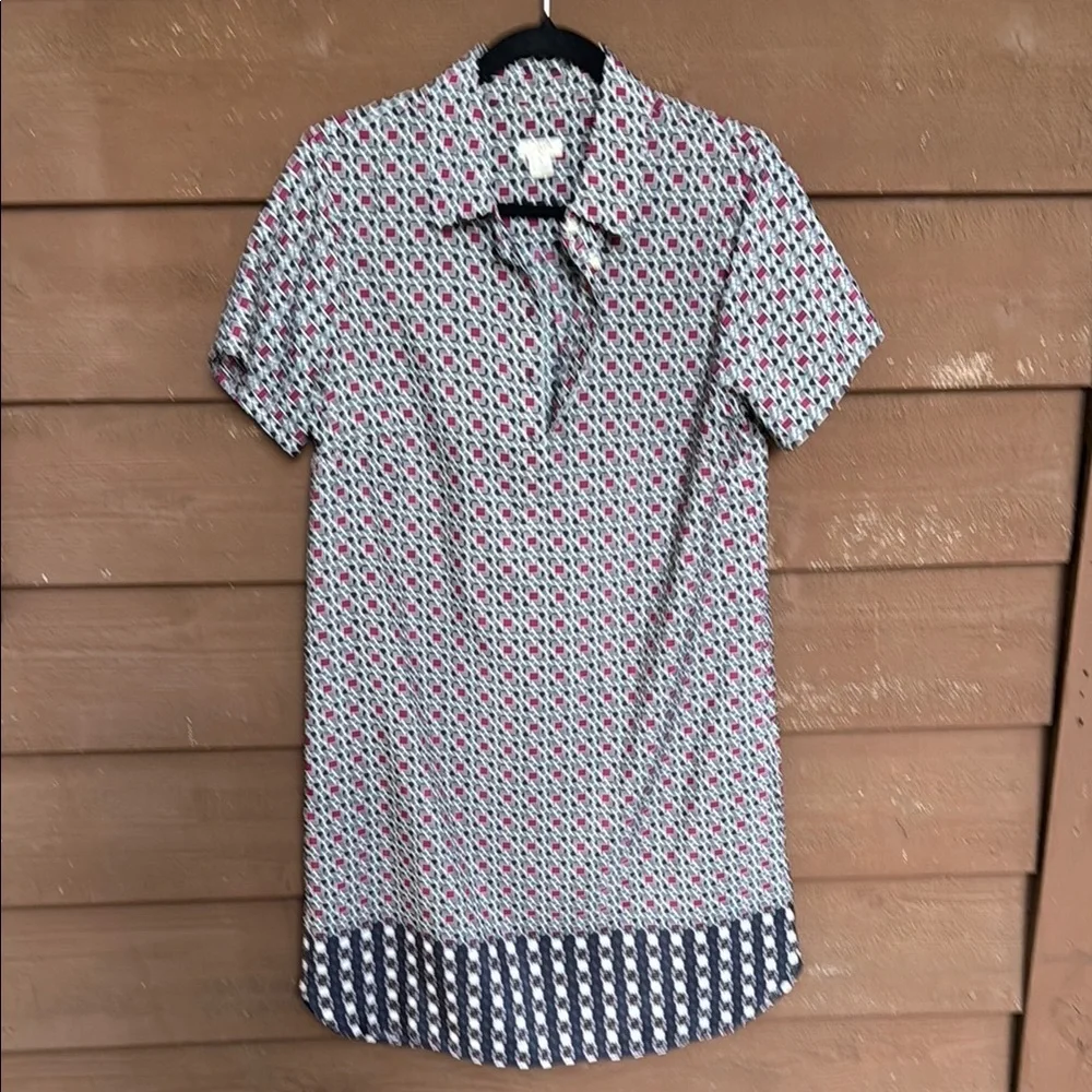 J. Crew Geometric Print Shirtdress size 8